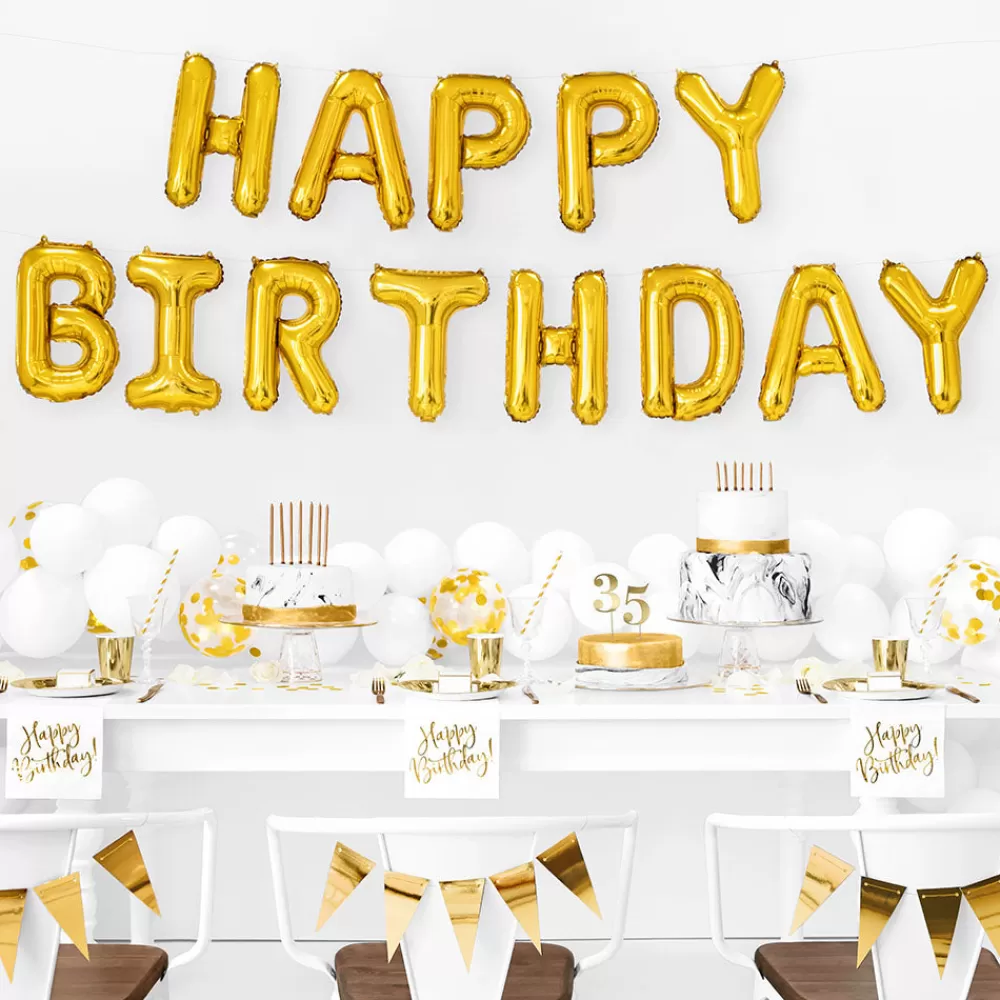 Party Deco Ballon Anniversaire - Happy Birthday Dore> Ballons Lettre