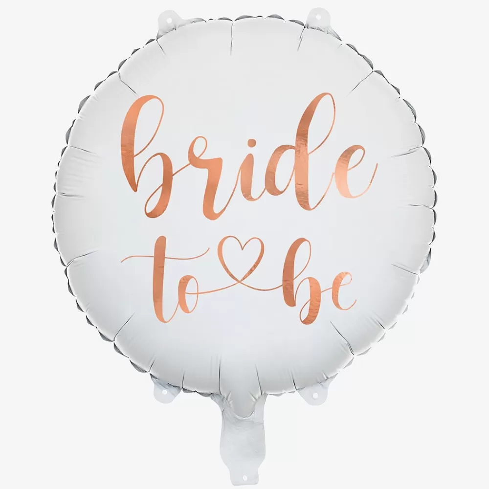 Party Deco Ballon Bride To Be Blanc Et Rose Gold> Ballons Helium À Forme