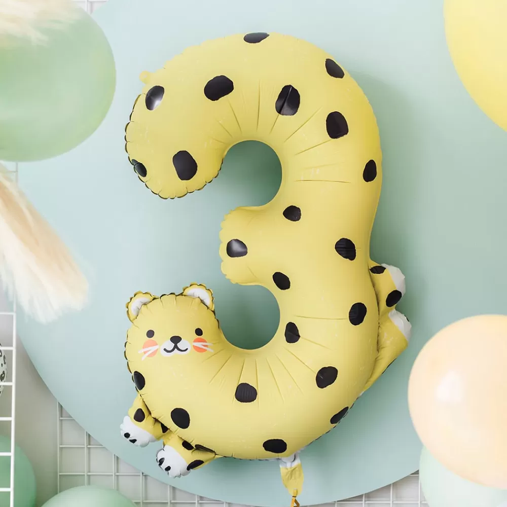 Party Deco Ballon Chiffre 3 Guepard> Ballons Chiffre