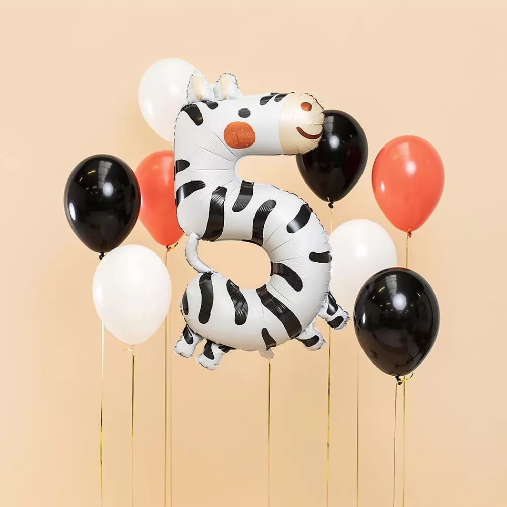 Party Deco Ballon Chiffre 5 Zebre> Ballons Chiffre