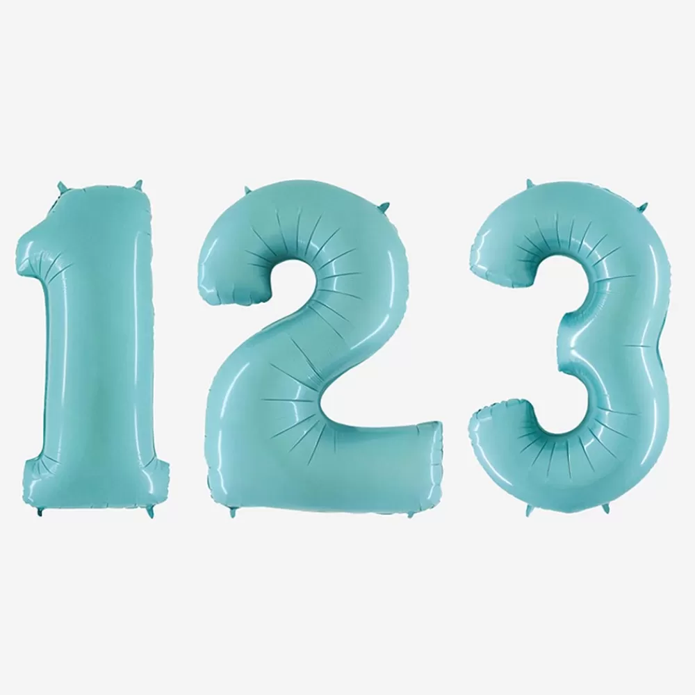 PMS Ballon Ballon Chiffre Bleu Clair (Petite Taille)> Ballons Chiffre