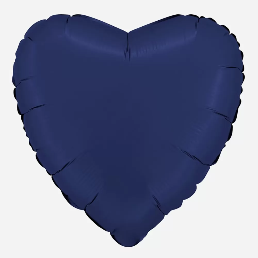 Grabo Balloons Ballon Coeur Bleu Marine Satin> Ballons Helium À Forme