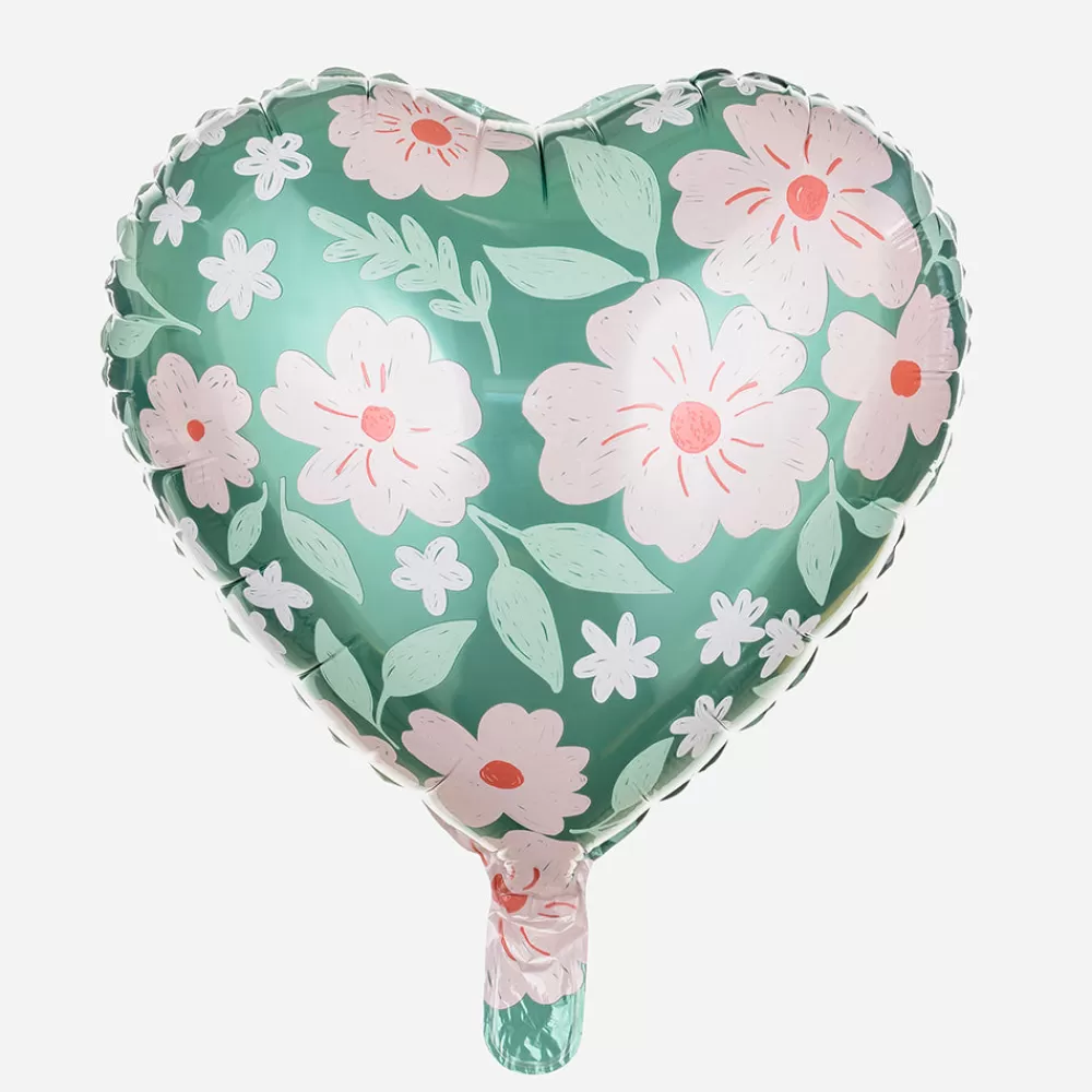 Party Deco Ballon Coeur Fleuri> Ballons Helium À Forme