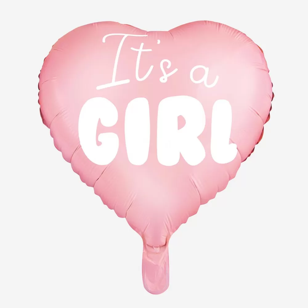 Party Deco Ballon Coeur Rose It'S A Girl> Ballons Helium À Forme