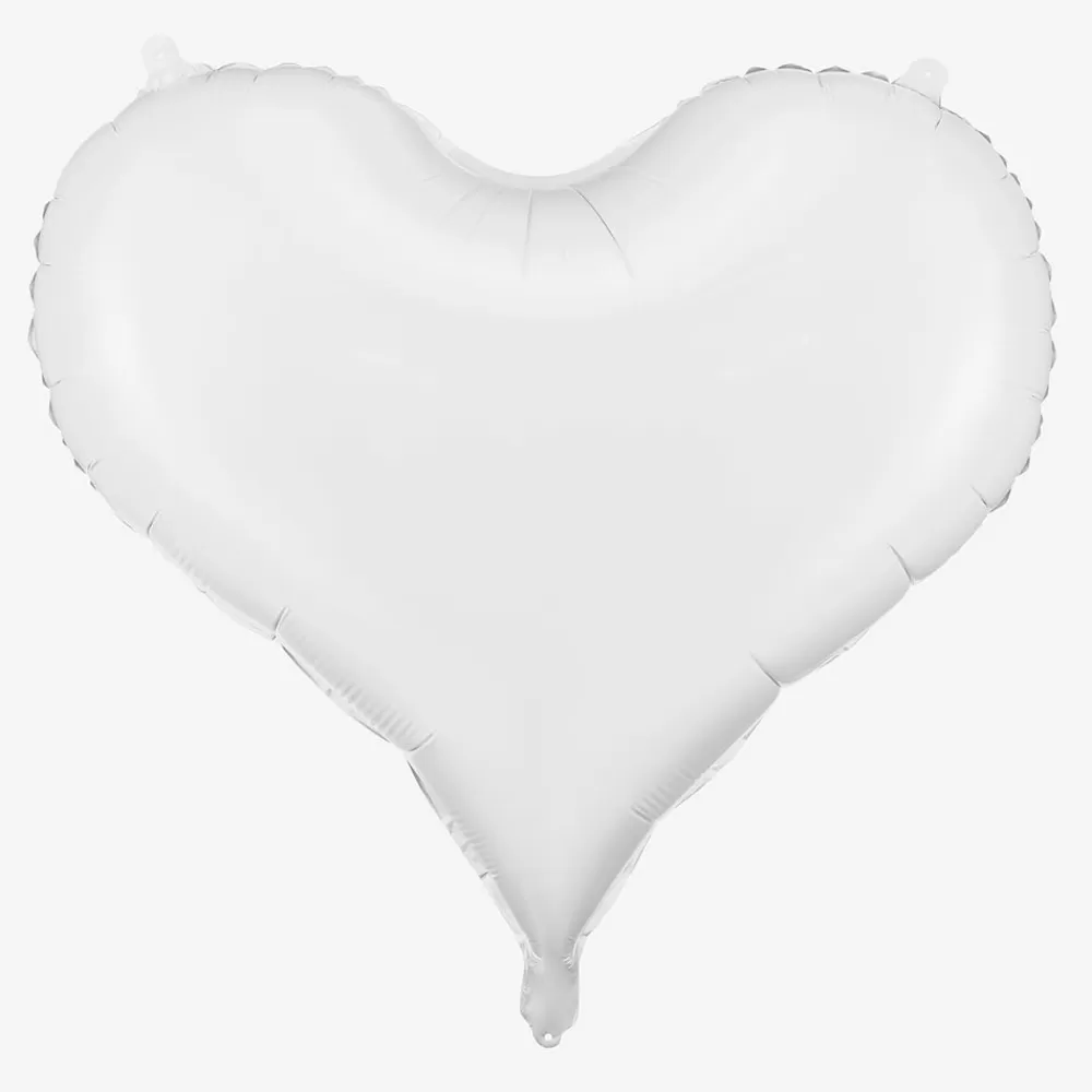 Party Deco Ballon Coeur Satin Blanc> Ballons Helium À Forme