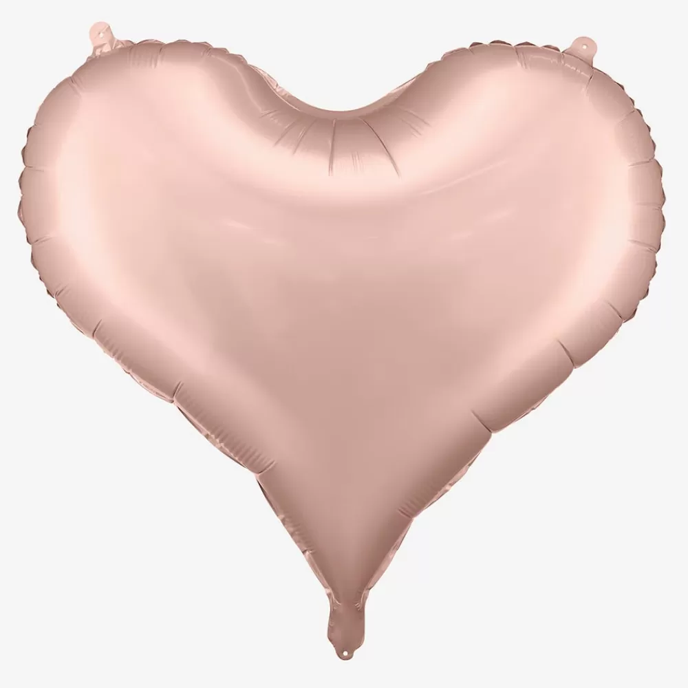 Party Deco Ballon Coeur Satin Rose Gold> Ballons Helium À Forme