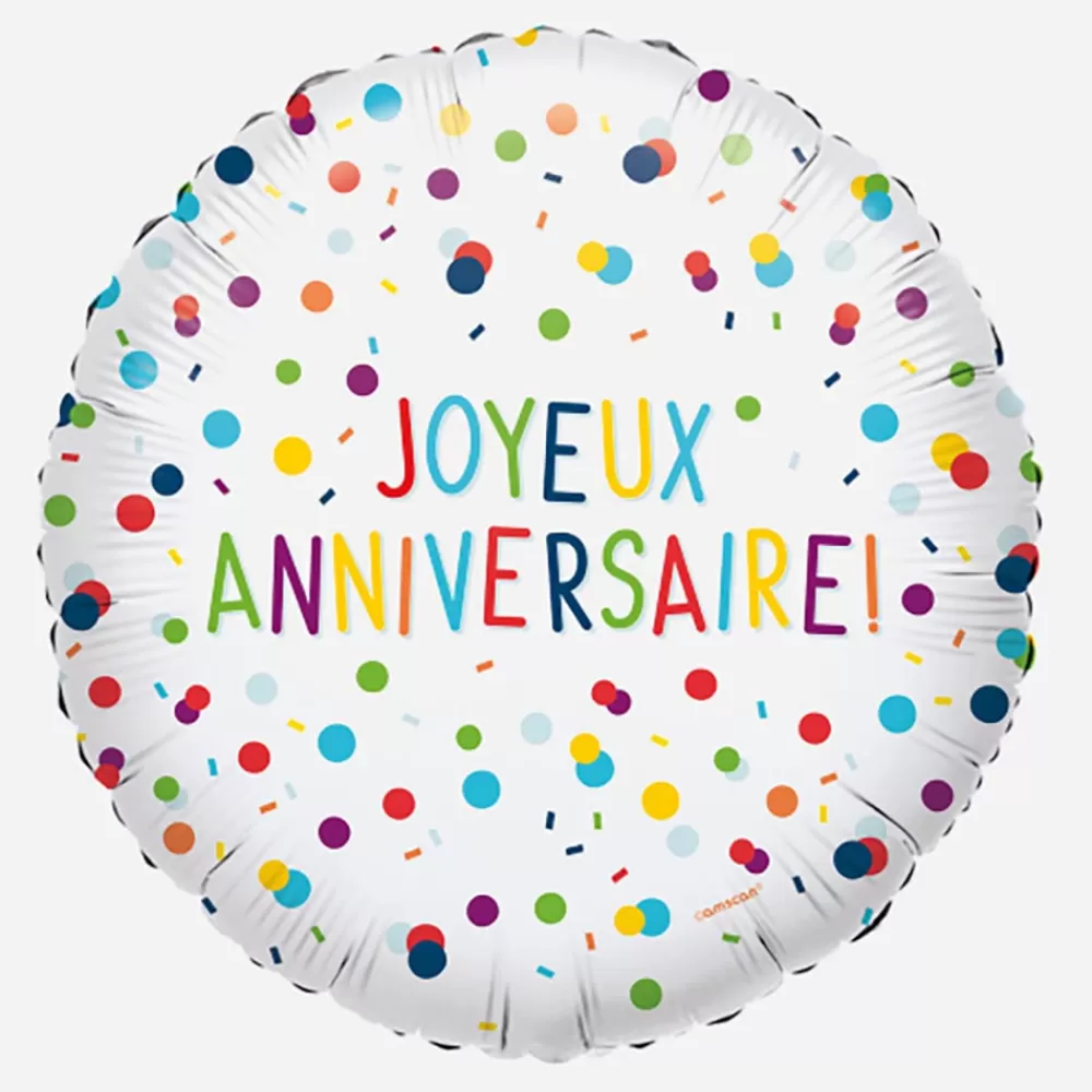 Amscan Ballon Confettis Joyeux Anniversaire> Ballons Helium À Forme