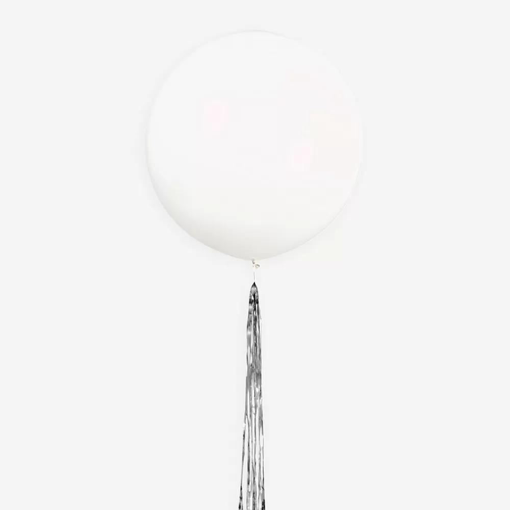 Unique Party Ballon Geant A Eclater Avec Tassel Argente> Ballons De Baudruche Unis