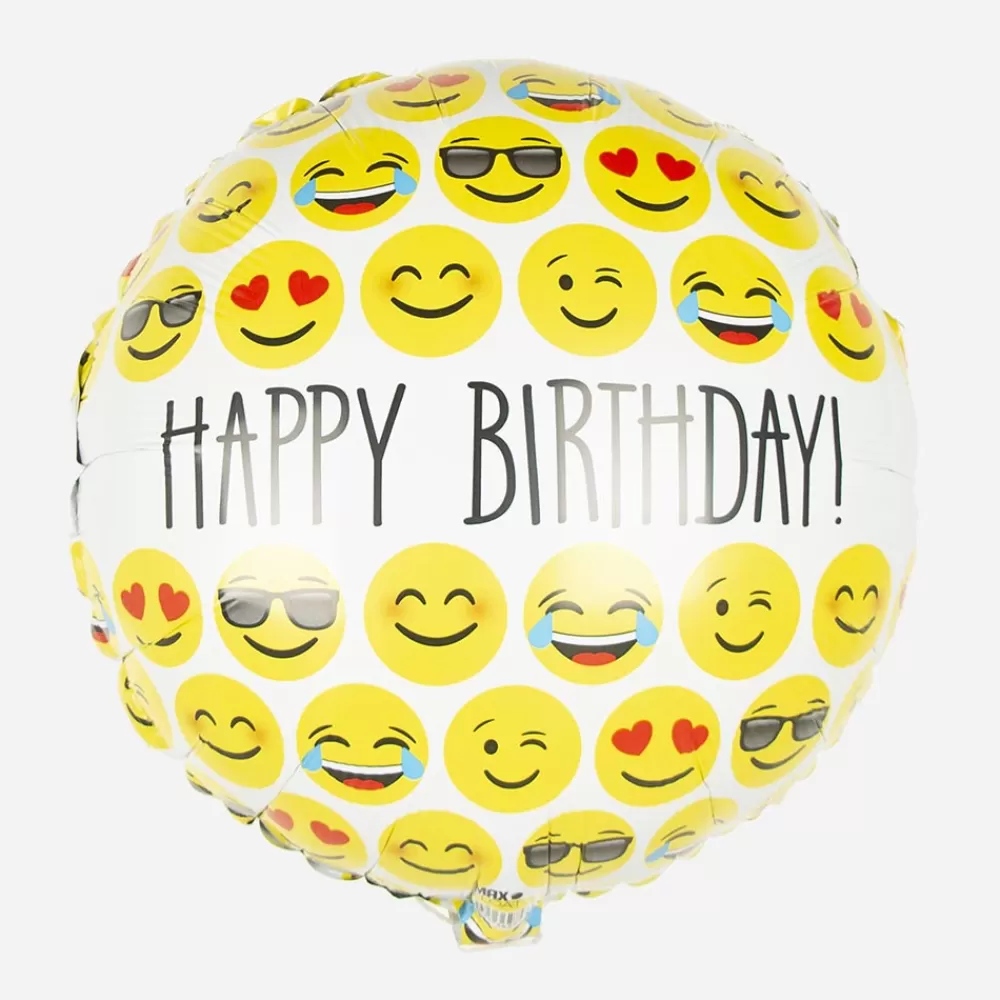 Grabo Balloons Ballon Happy Birthday Emoji> Ballons Helium À Forme