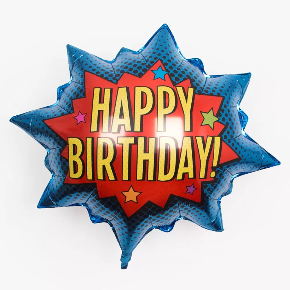 Grabo Balloons Ballon Happy Birthday Super Heros> Ballons Helium À Forme