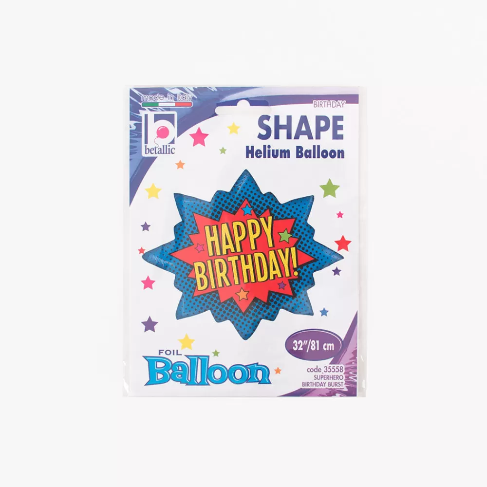 Grabo Balloons Ballon Happy Birthday Super Heros> Ballons Helium À Forme