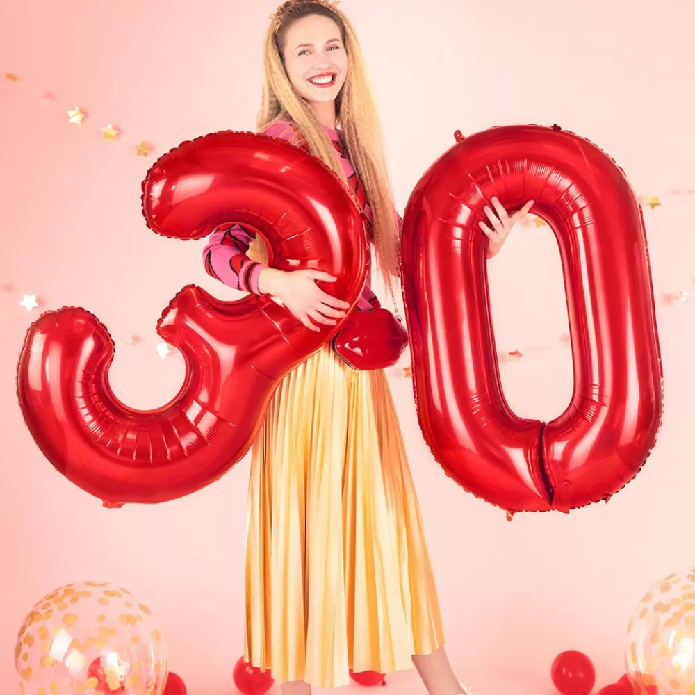 Party Deco Ballon Helium Geant - Ballon Geant Chiffre Rouge> Ballons Chiffre