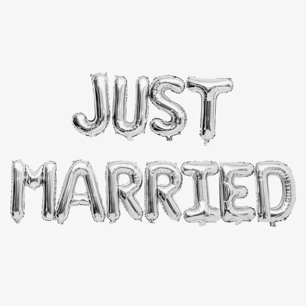 Rico Design Ballon Lettre Just Married Argente> Ballons Lettre