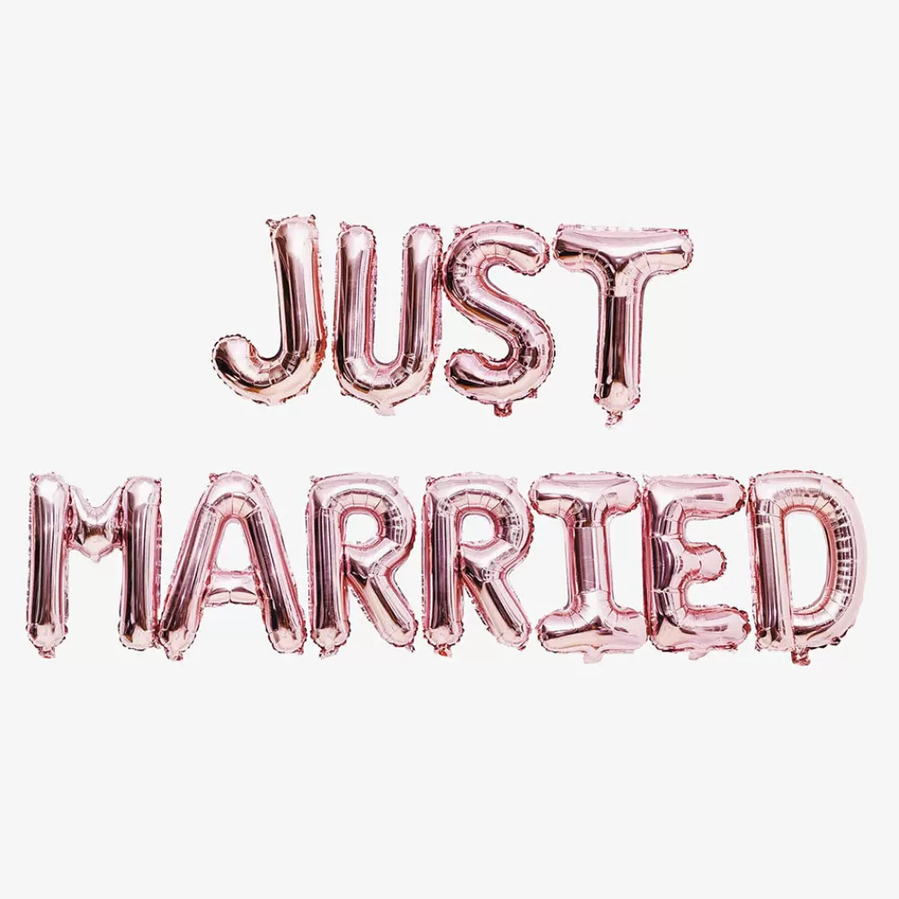 Rico Design Ballon Lettre Just Married Rose Gold> Ballons Lettre