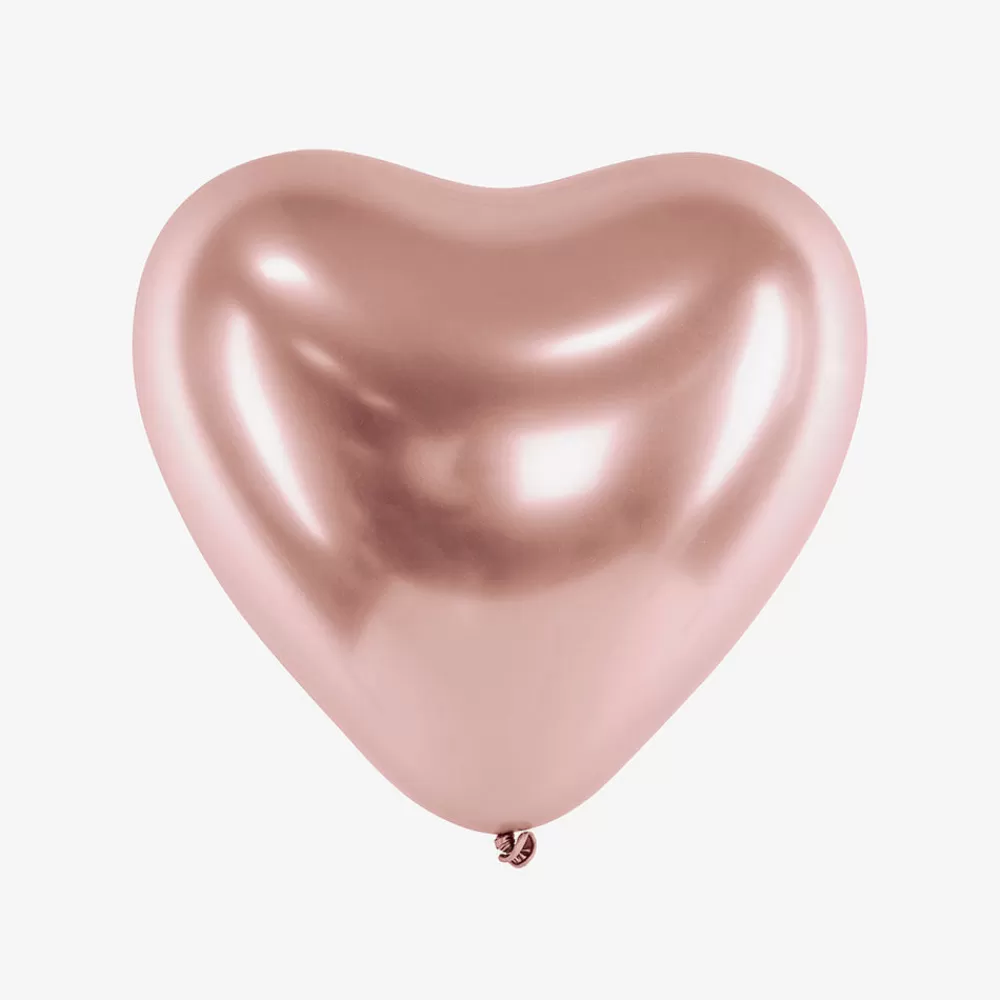 Party Deco Ballons De Baudruche : 1 Ballon Coeur Chrome Rose Gold> Ballons De Baudruche Unis