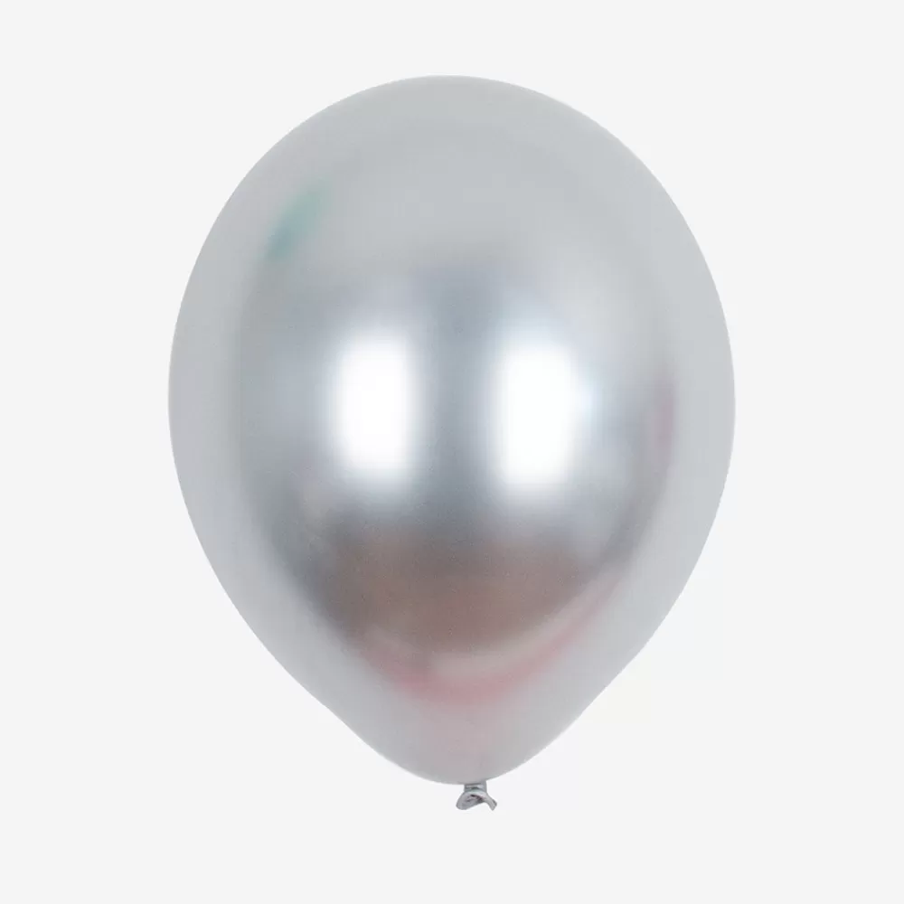 My Little Day Ballons De Baudruche : 5 Ballons Chrome Argent> Ballons De Baudruche Unis