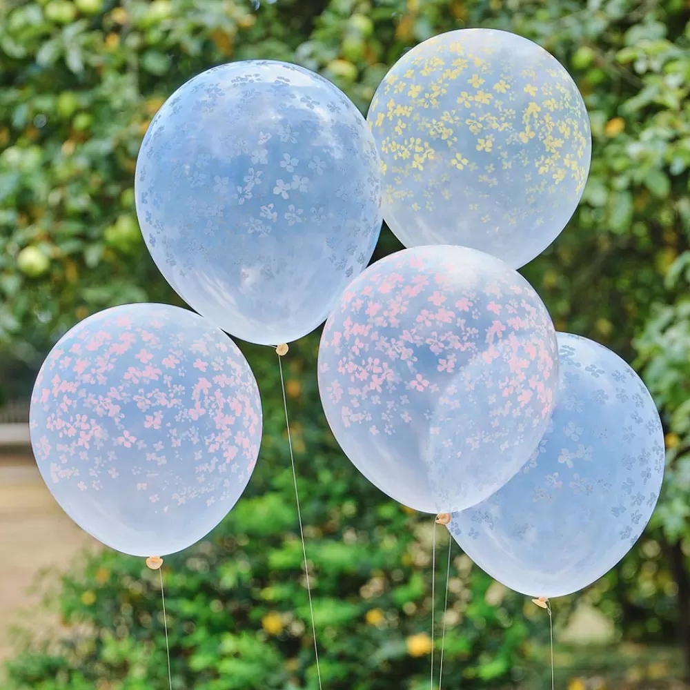 Ginger Ray Ballons De Baudruche : 5 Ballons Tatoues Fleurs Pastel> Ballons De Baudruche À Motif