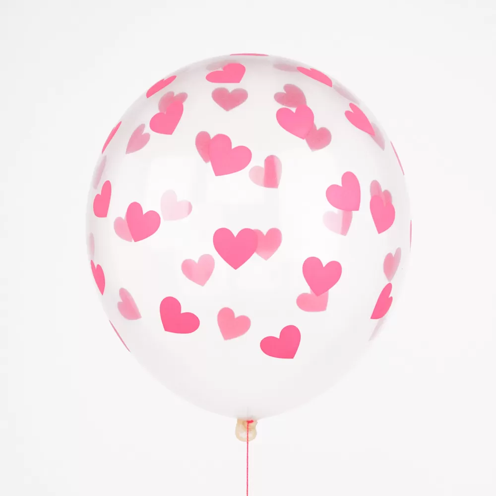 Party Deco Ballons De Baudruche : 6 Ballons Coeurs Fuchsia> Ballons De Baudruche À Motif