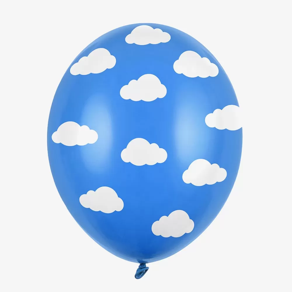 Party Deco Ballons De Baudruche : Ballons Bleus Nuages> Ballons De Baudruche À Motif