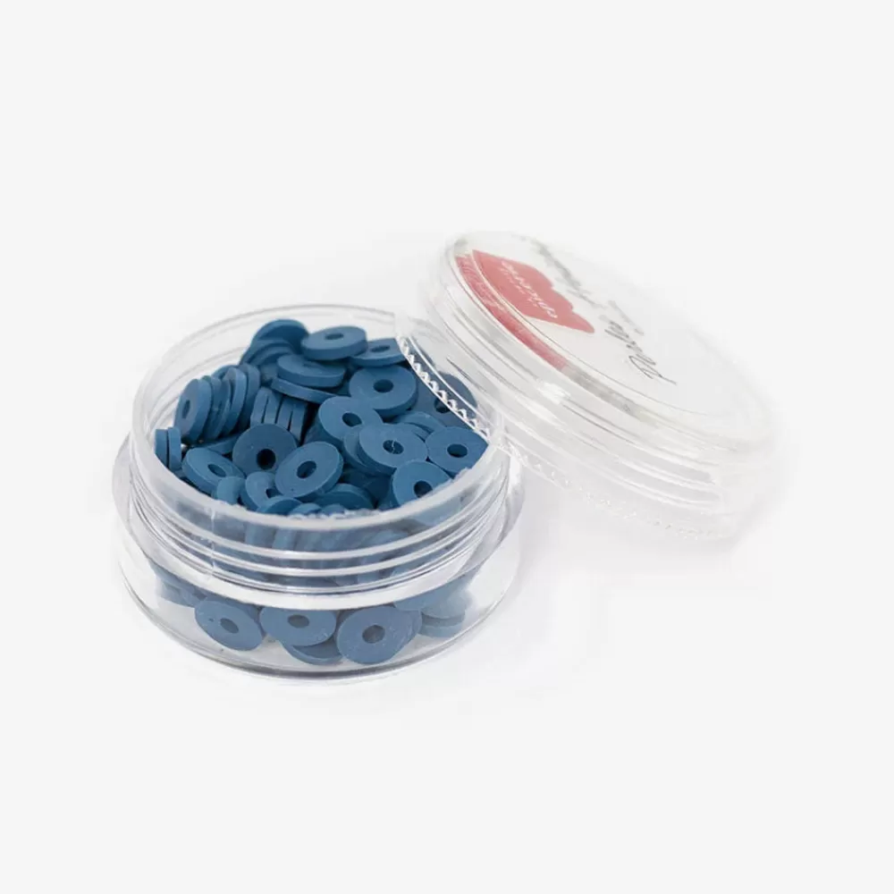 La petite épicerie Boite De Perles Heishi Bleu Acier