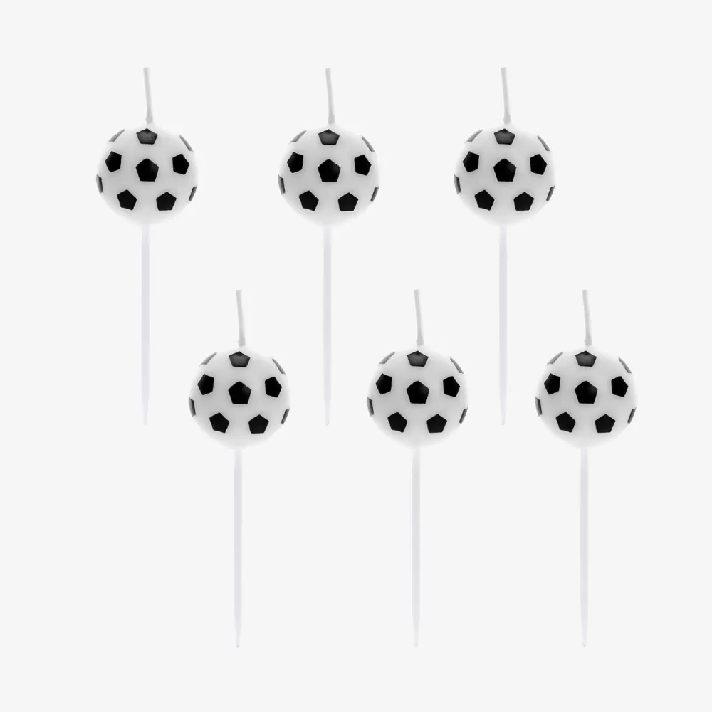 Party Deco Bougie Anniversaire : 6 Bougies Ballon De Football