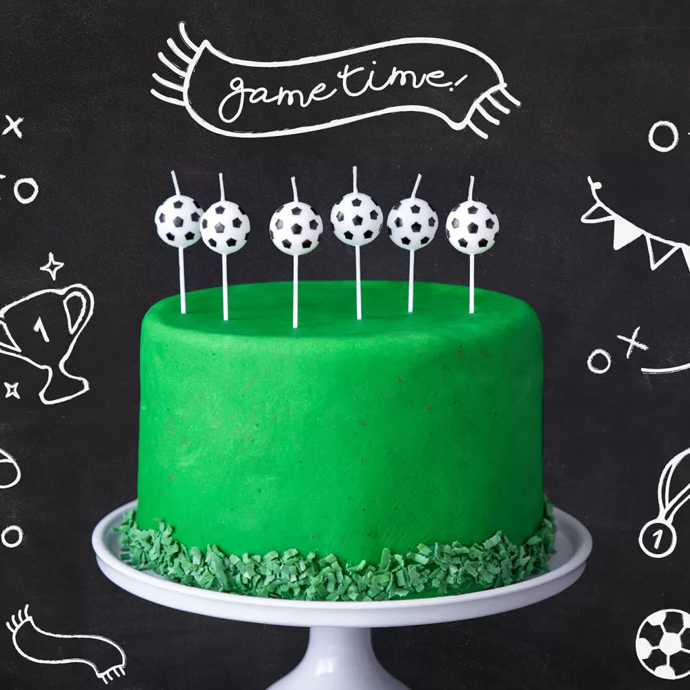 Party Deco Bougie Anniversaire : 6 Bougies Ballon De Football