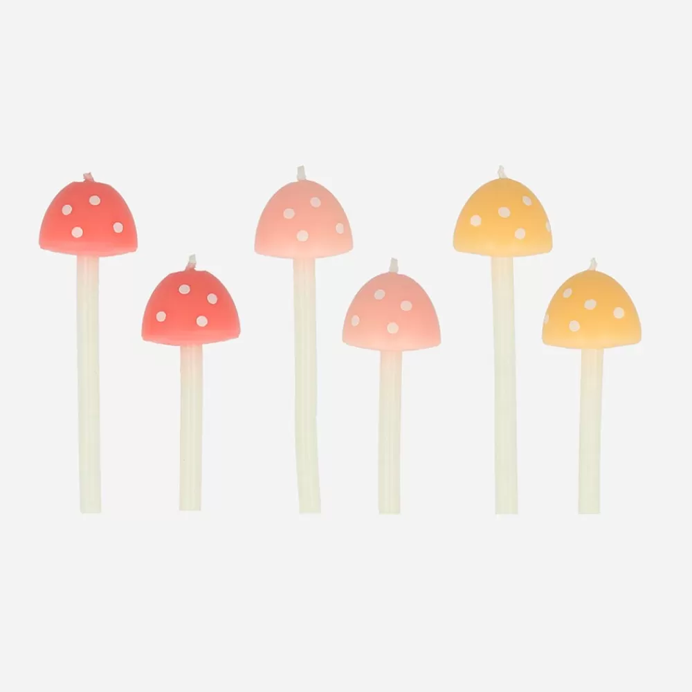 Meri Meri Bougie Anniversaire : 6 Bougies Champignon