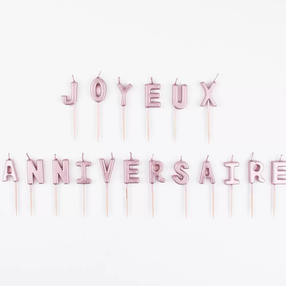 Arty Fêtes Factory Bougie Anniversaire Joyeux Anniversaire Rose Gold