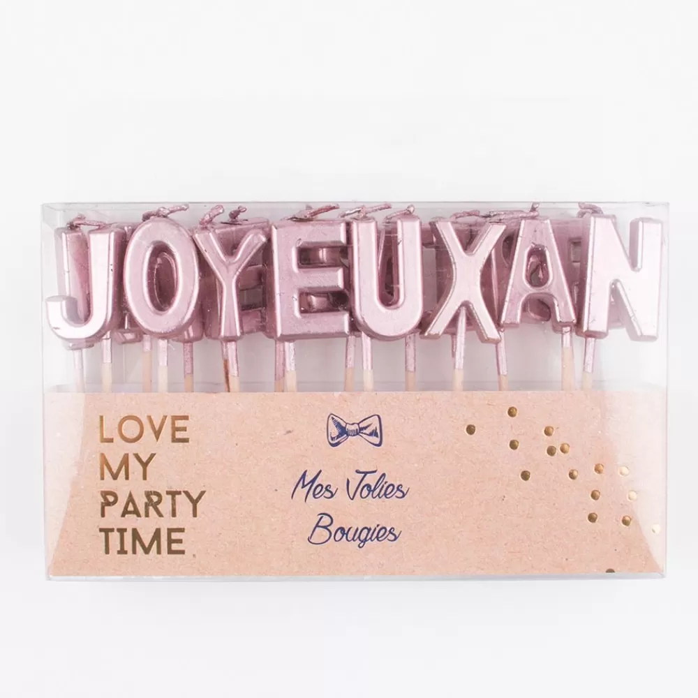 Arty Fêtes Factory Bougie Anniversaire Joyeux Anniversaire Rose Gold