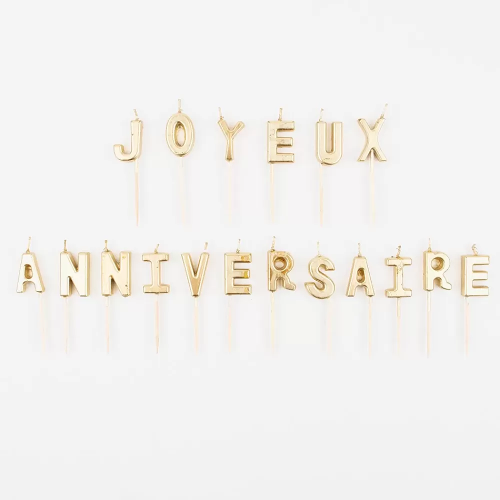 Arty Fêtes Factory Bougies - Joyeux Anniversaire - Dore