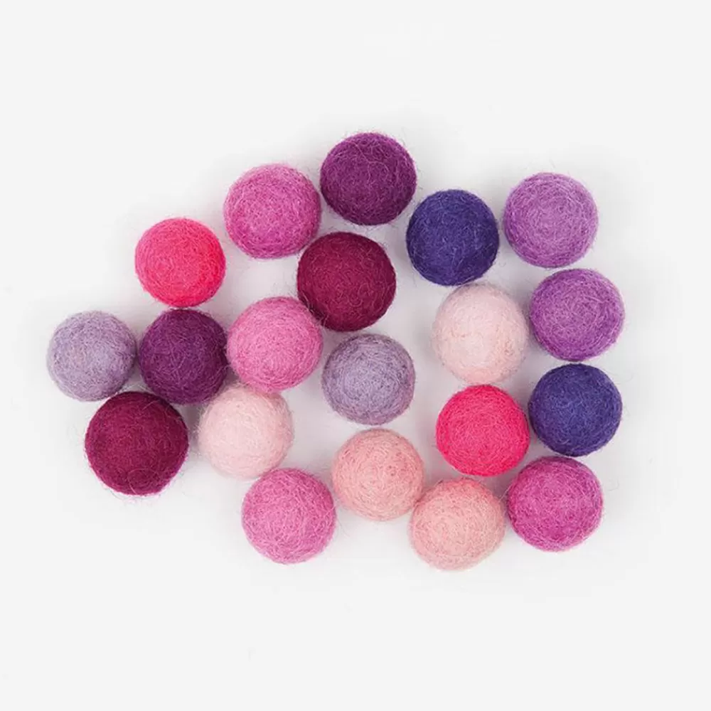 Rico Design Boules En Feutre Mixte Rose Et Violet