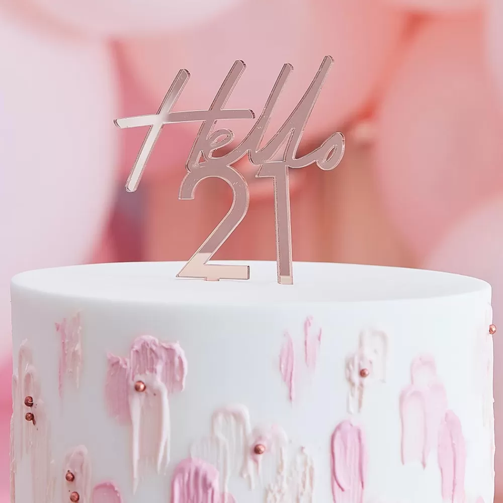 Ginger Ray Cake Topper 21 Ans Rose Gold