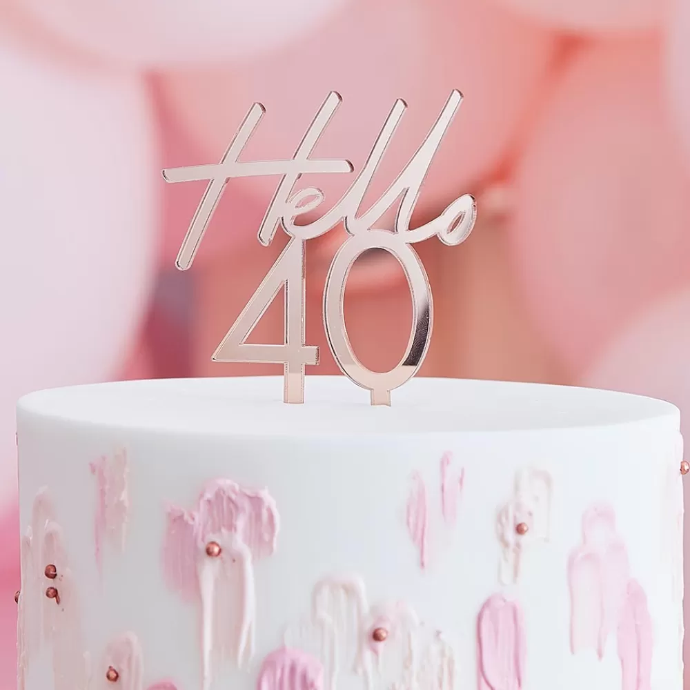 Ginger Ray Cake Topper 40 Ans Rose Gold