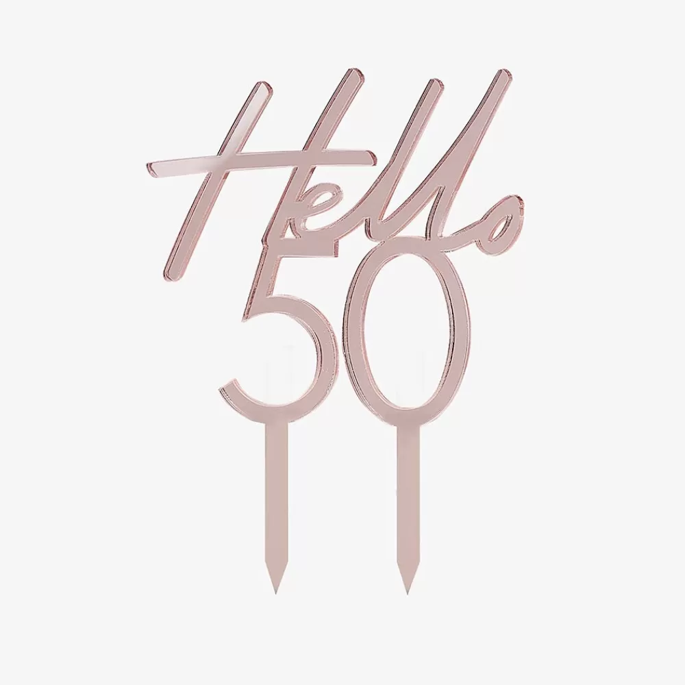 Ginger Ray Cake Topper 50 Ans Rose Gold