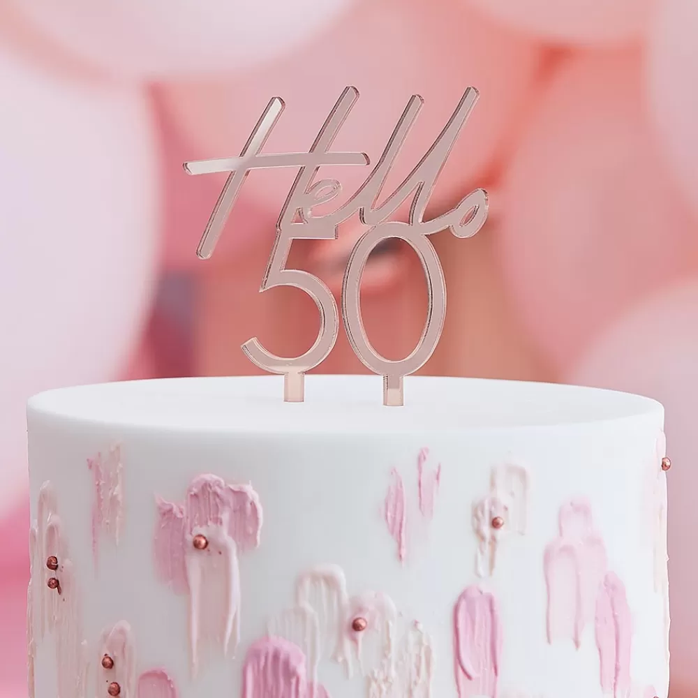 Ginger Ray Cake Topper 50 Ans Rose Gold