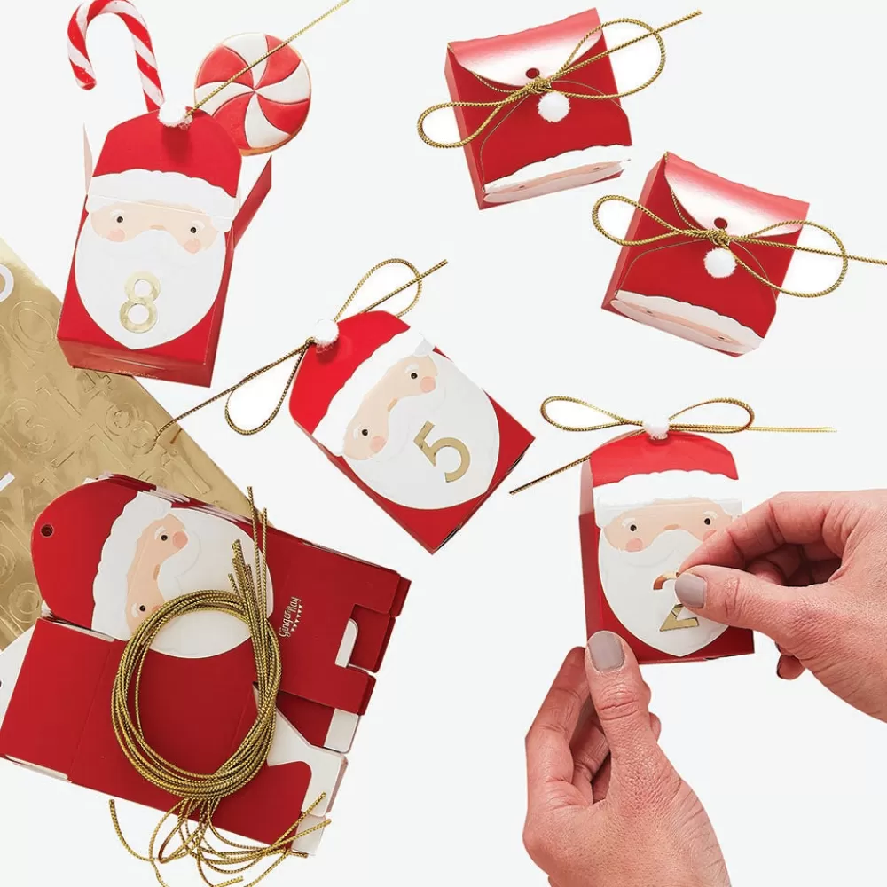 Ginger Ray Calendrier De L'Avent - 24 Boites Pere Noel> Pochettes Cadeaux