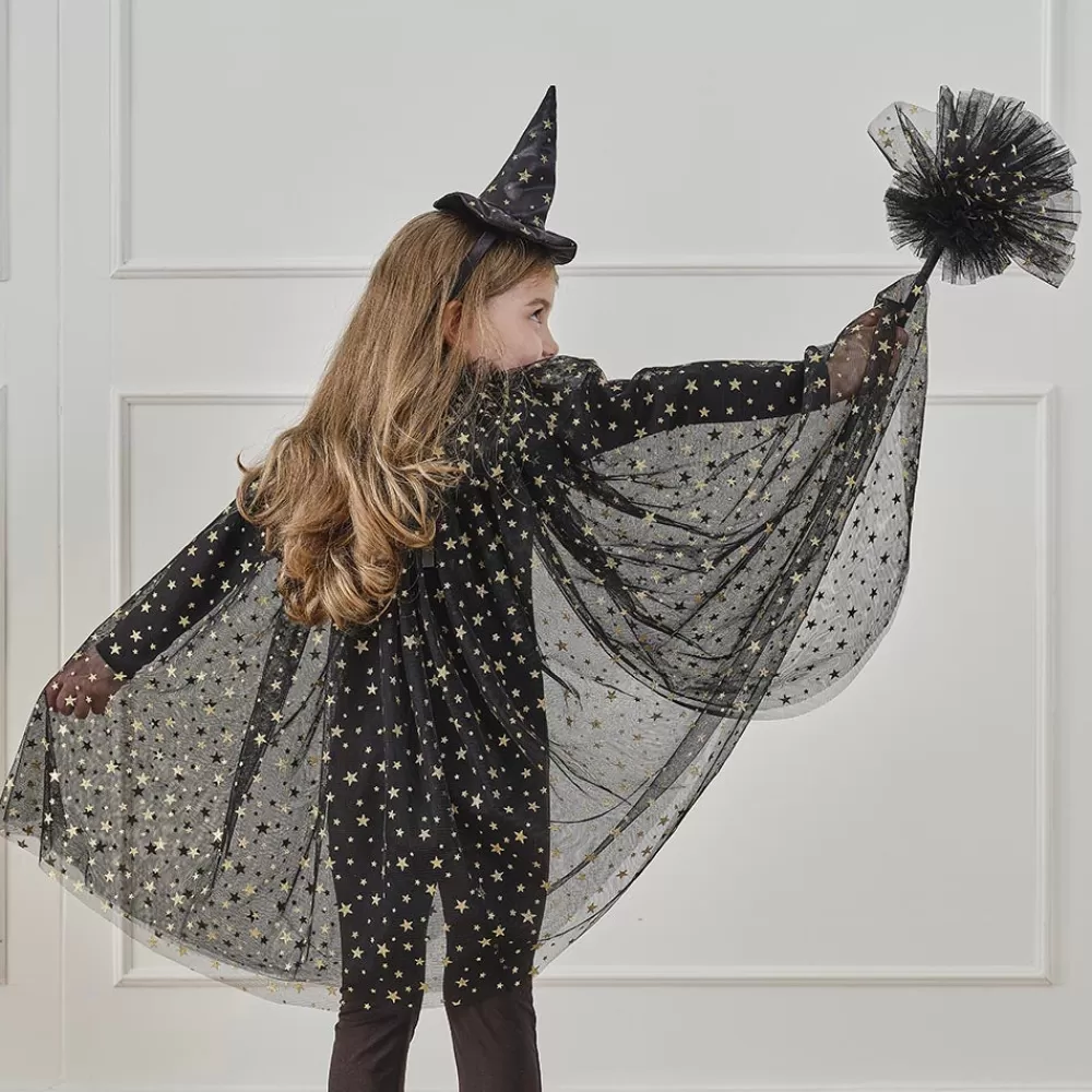 Ginger Ray Cape De Sorciere En Tulle Noir Halloween>Enfant Déguisements