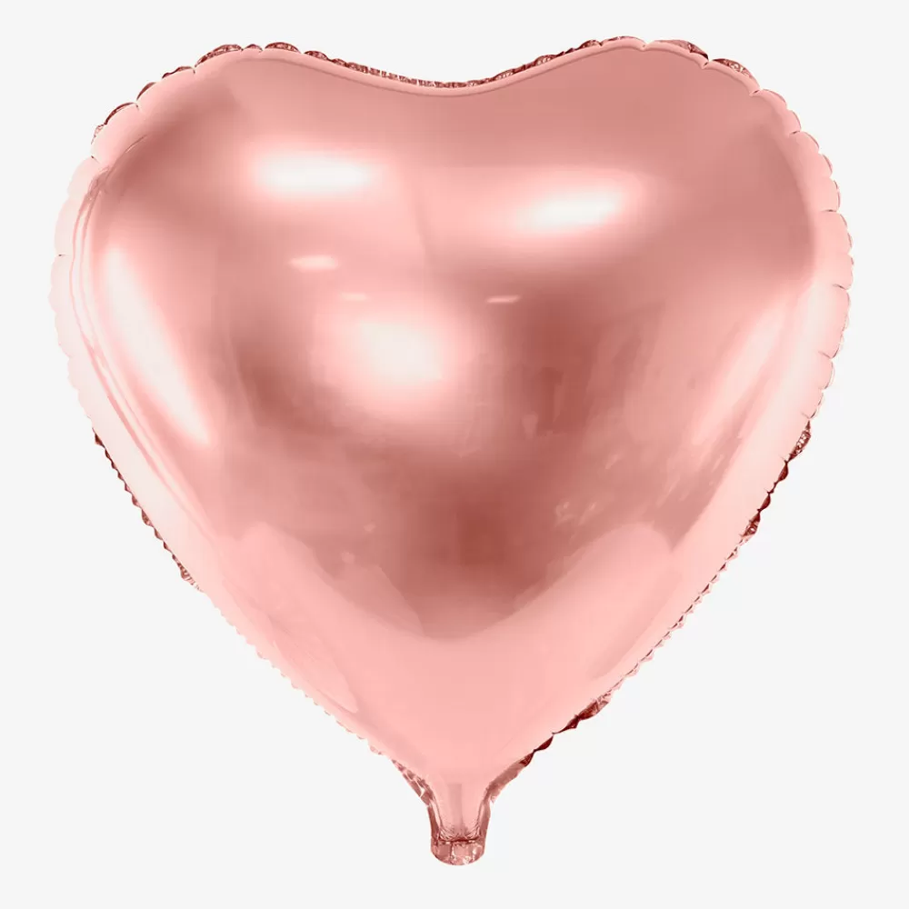 Party Deco Grand Ballon Helium Coeur Rose Gold> Ballons Helium À Forme