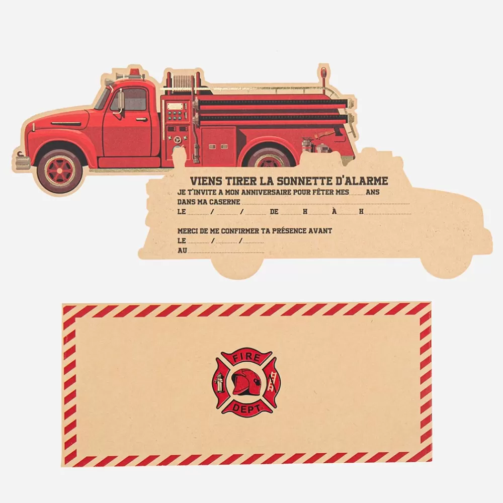 Arty Fêtes Factory Invitation Anniversaire Camion De Pompier (8)> Invitations