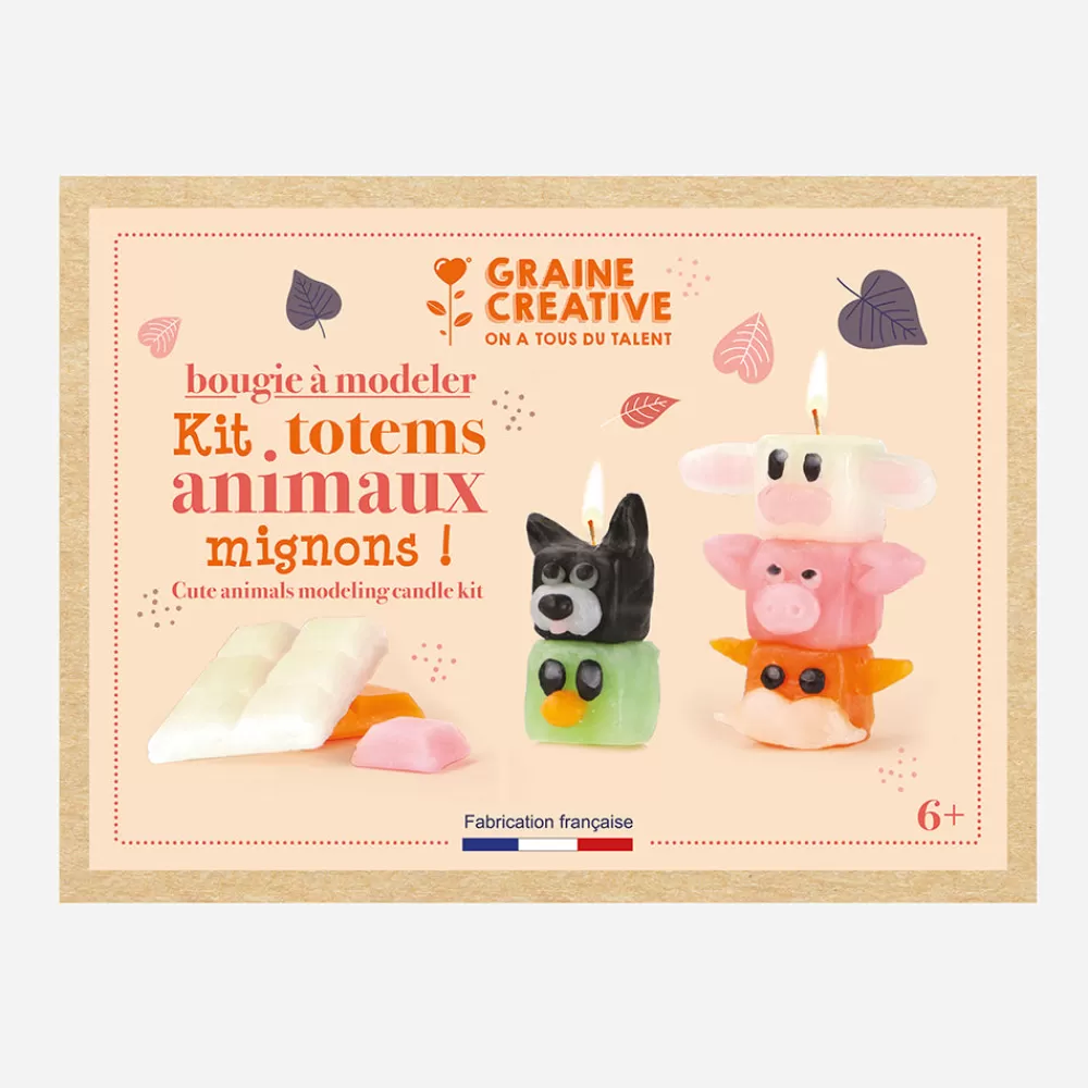 Graine Créative Kit Bougie A Modeler Animaux Mignons