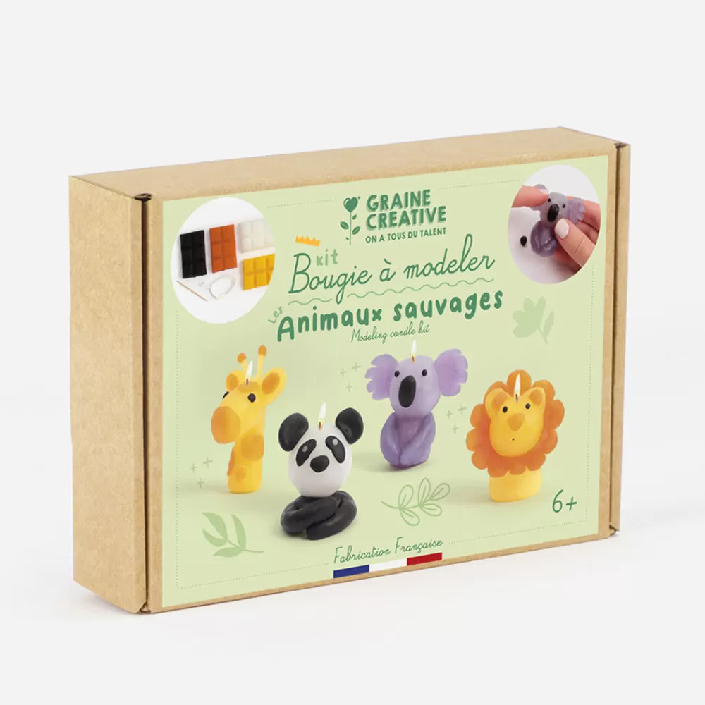 Graine Créative Kit Bougie A Modeler Animaux Sauvages