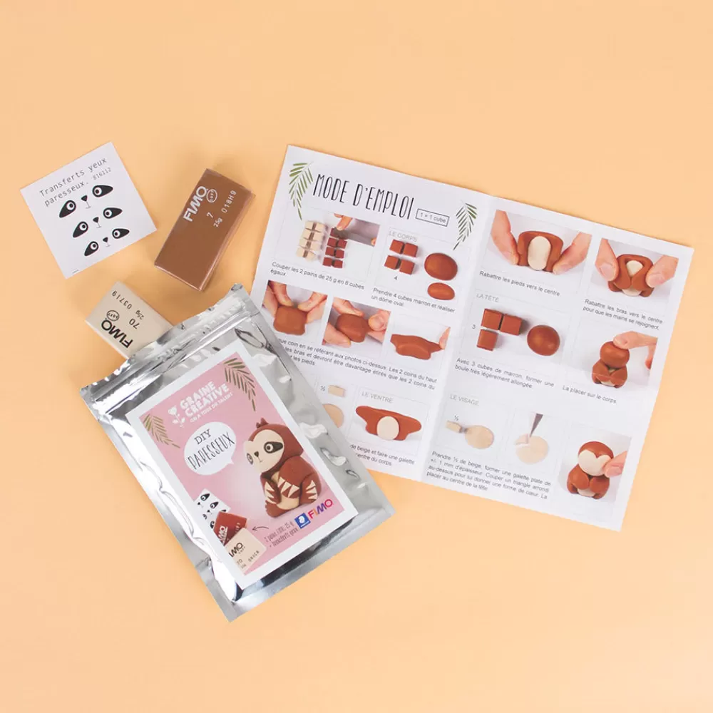 Graine Créative Kit Diy Paresseux En Pate Fimo