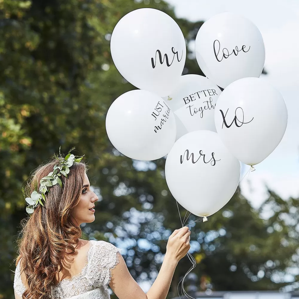 Ginger Ray Mariage - 6 Ballons De Baudruche Mariage> Ballons De Baudruche À Motif