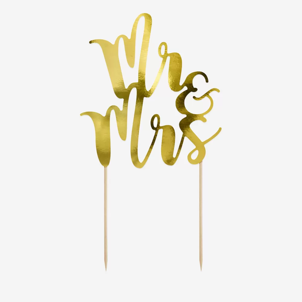 Party Deco Mariage - Topper Mr Et Mrs Dore