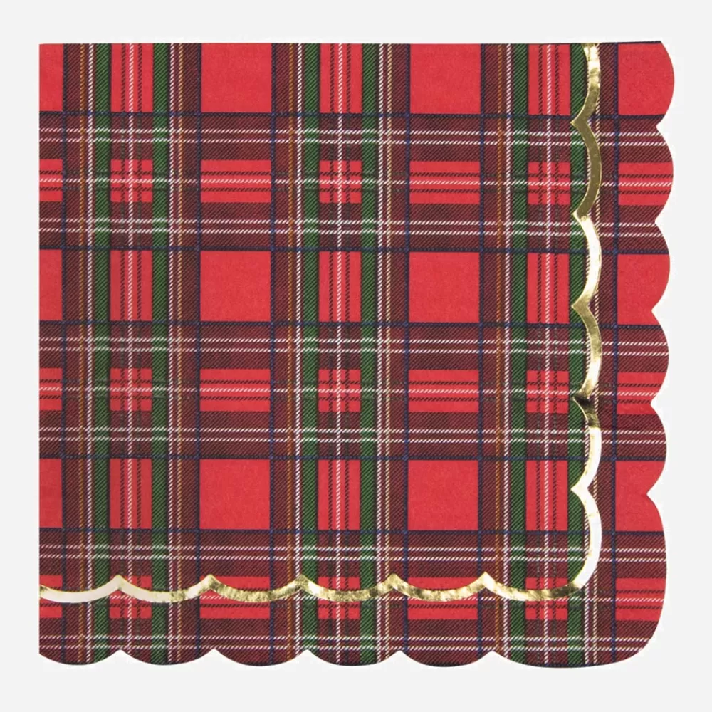 Party Pro Noel - 16 Serviettes Festonnees Tartan