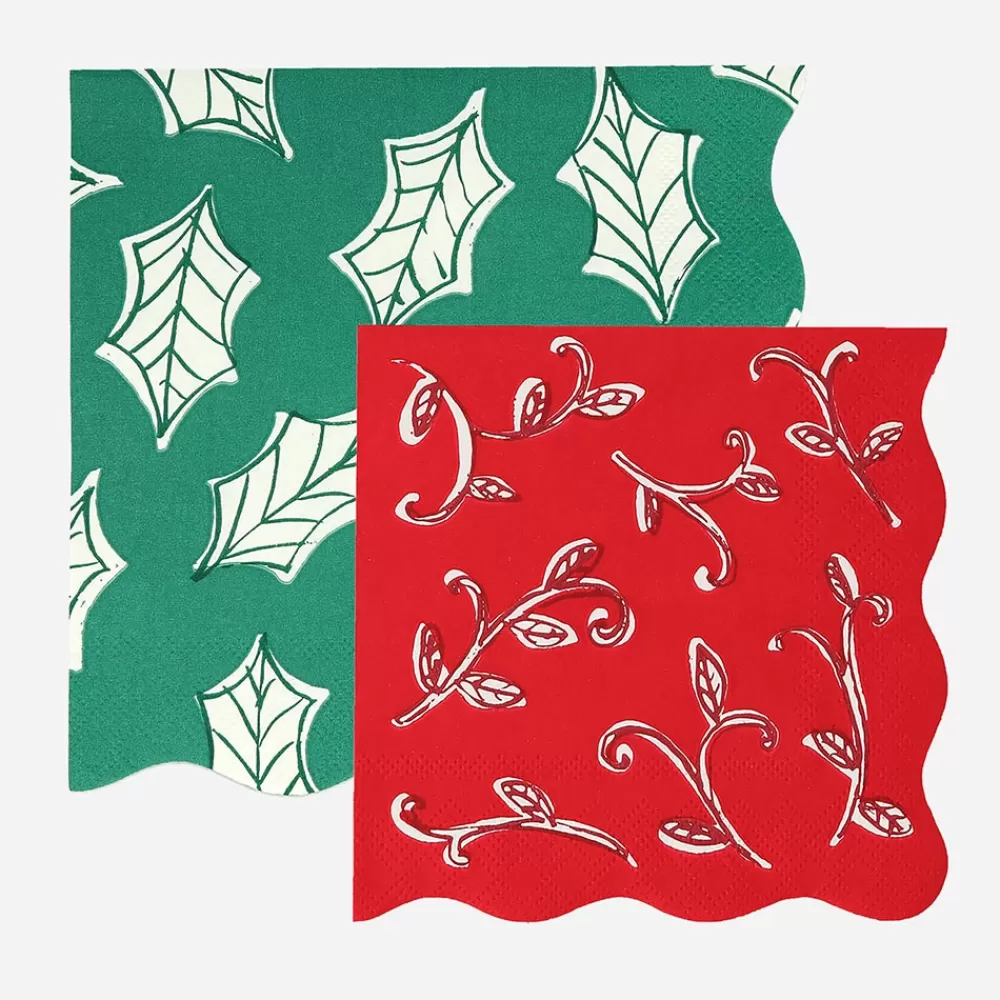 Meri Meri Noel - 16 Serviettes Motifs Block Print