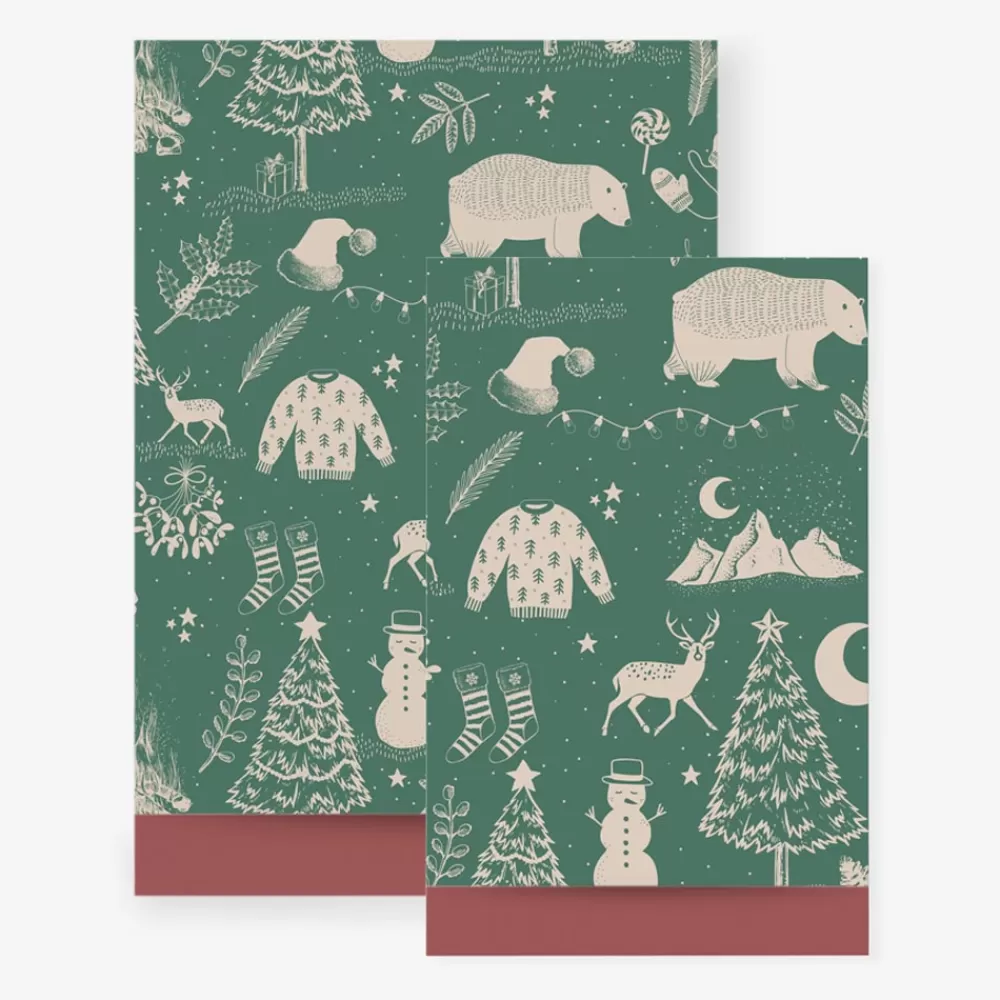 House of Products Noel - 1 Pochette En Papier De Noel Vert> Pochettes Cadeaux