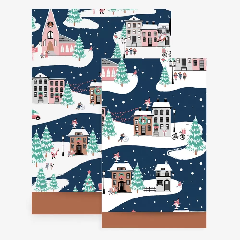 House of Products Noel - 1 Pochette En Papier Village De Noel> Pochettes Cadeaux