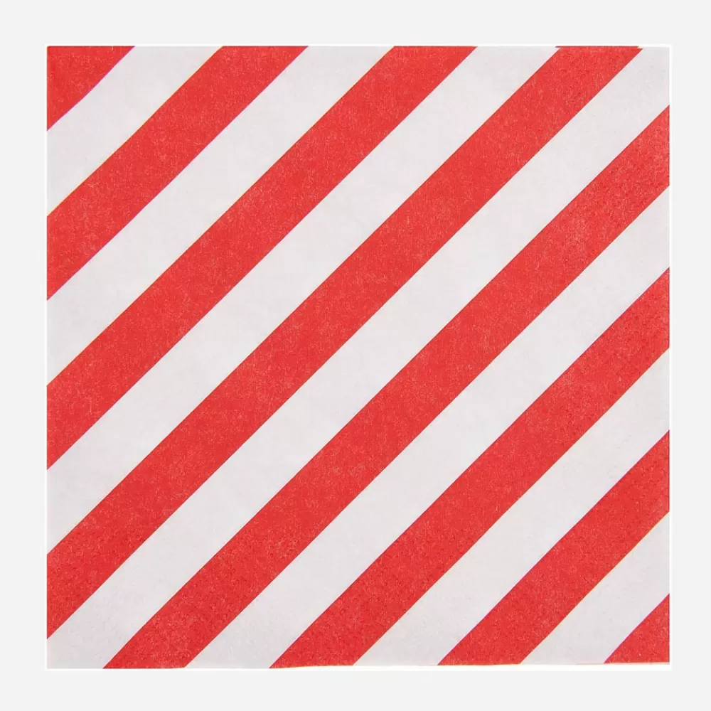 Rico Design Noel - 20 Serviettes Diagonales Rouges