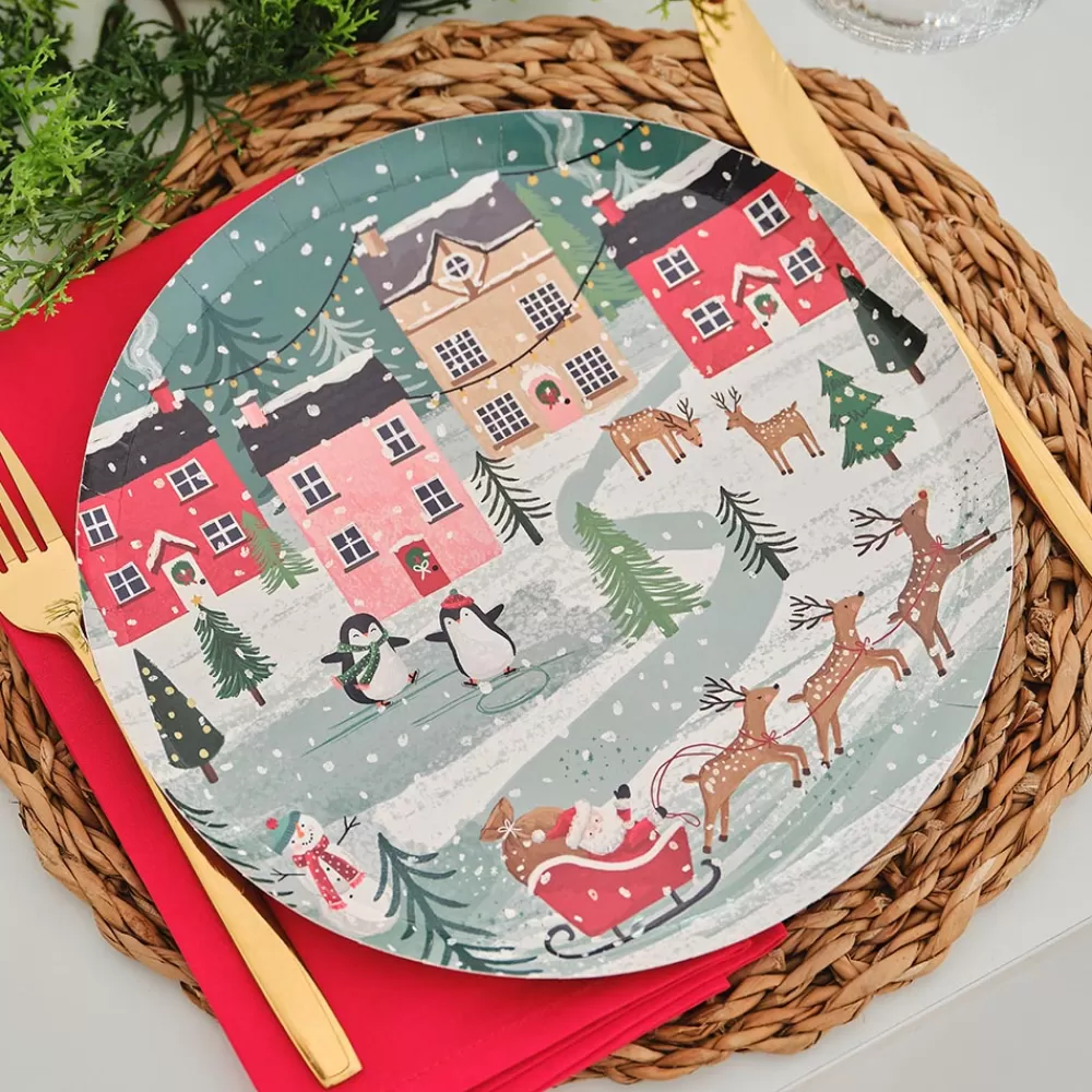 Ginger Ray Noel - 8 Assiettes Noel En Fete